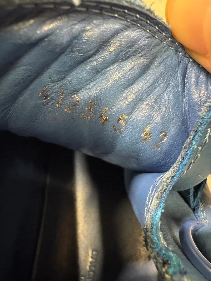 Balenciaga Arena Blue High Leather Shoes (43eu/us9.5) DmFWARU 8