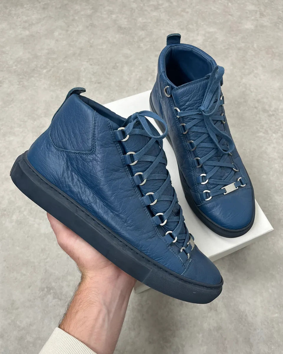 Balenciaga Arena Blue High Leather Sneakers YfhKTob 0