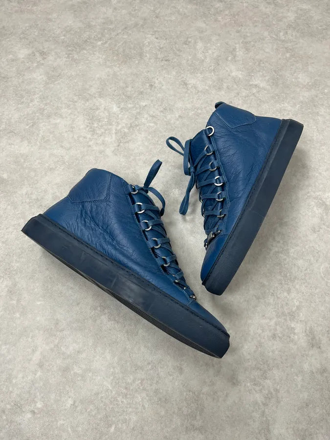 Balenciaga Arena Blue High Leather Sneakers YfhKTob 5