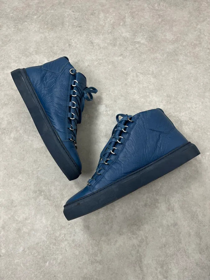 Balenciaga Arena Blue High Leather Sneakers YfhKTob 4