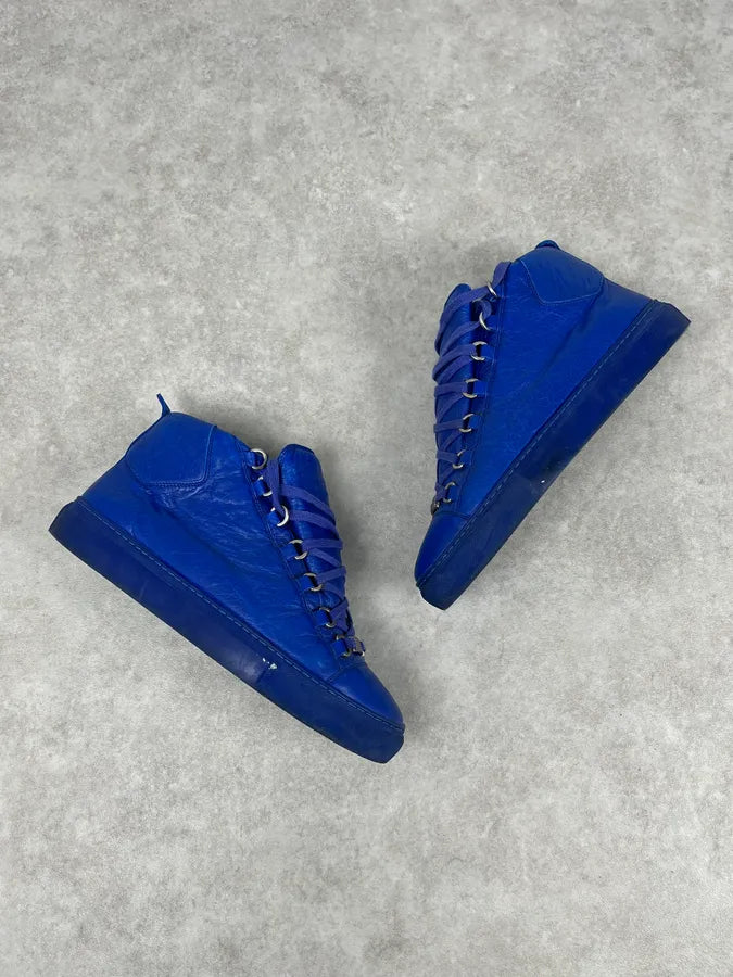 Balenciaga Arena Blue High Leather Sneakers seJEkcS 2