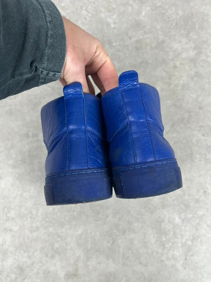 Balenciaga Arena Blue High Leather Sneakers seJEkcS 5