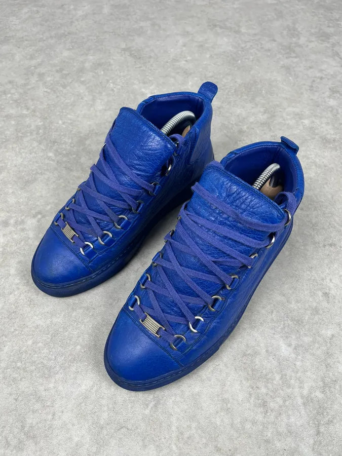 Balenciaga Arena Blue High Leather Sneakers seJEkcS 3