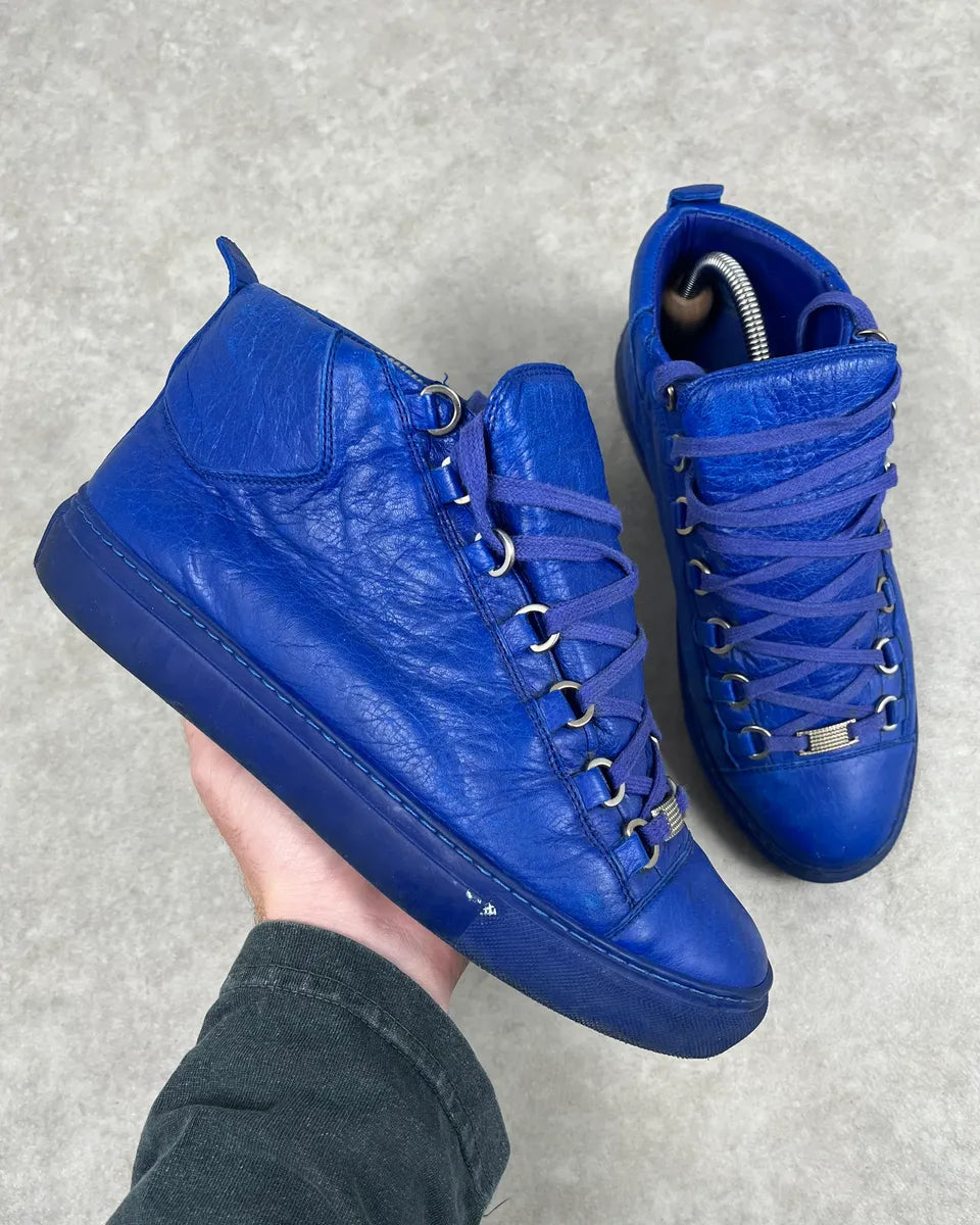 Balenciaga Arena Blue High Leather Sneakers seJEkcS 0