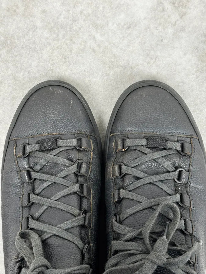 Balenciaga Arena Grey Grained Leather Sneakers KqJUicl 3
