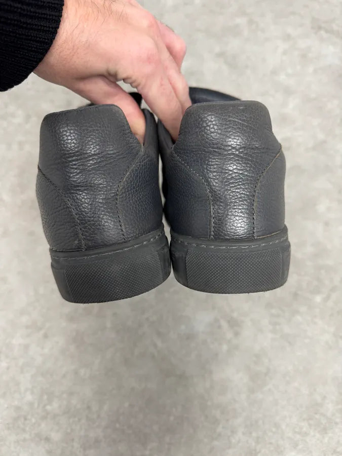 Balenciaga Arena Grey Grained Leather Sneakers KqJUicl 5