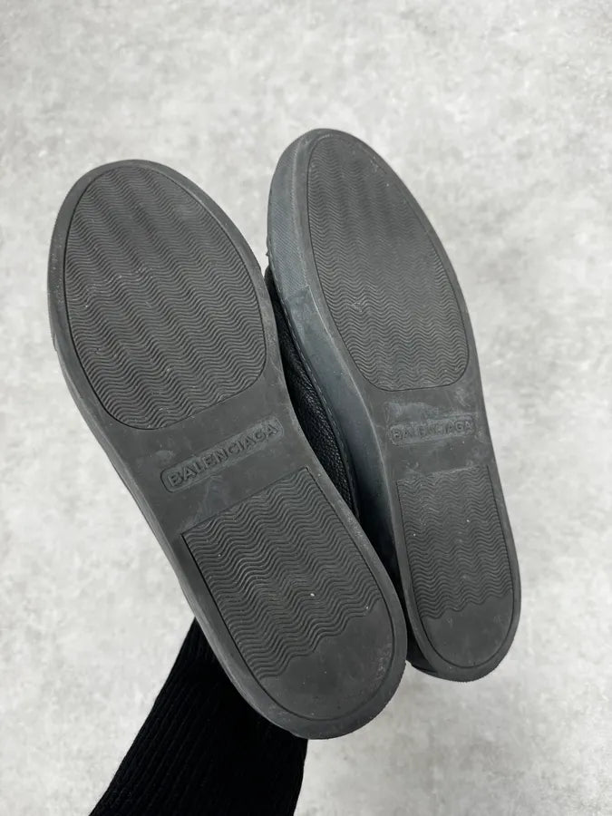 Balenciaga Arena Grey Grained Leather Sneakers KqJUicl 4