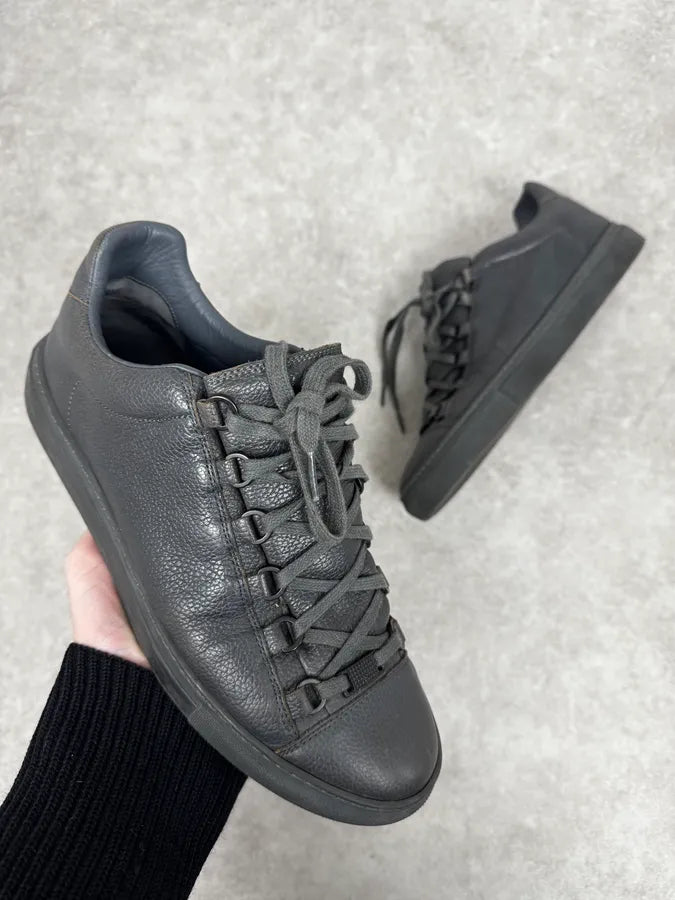 Balenciaga Arena Grey Grained Leather Sneakers KqJUicl 0
