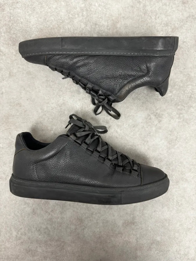 Balenciaga Arena Grey Grained Leather Sneakers KqJUicl 2