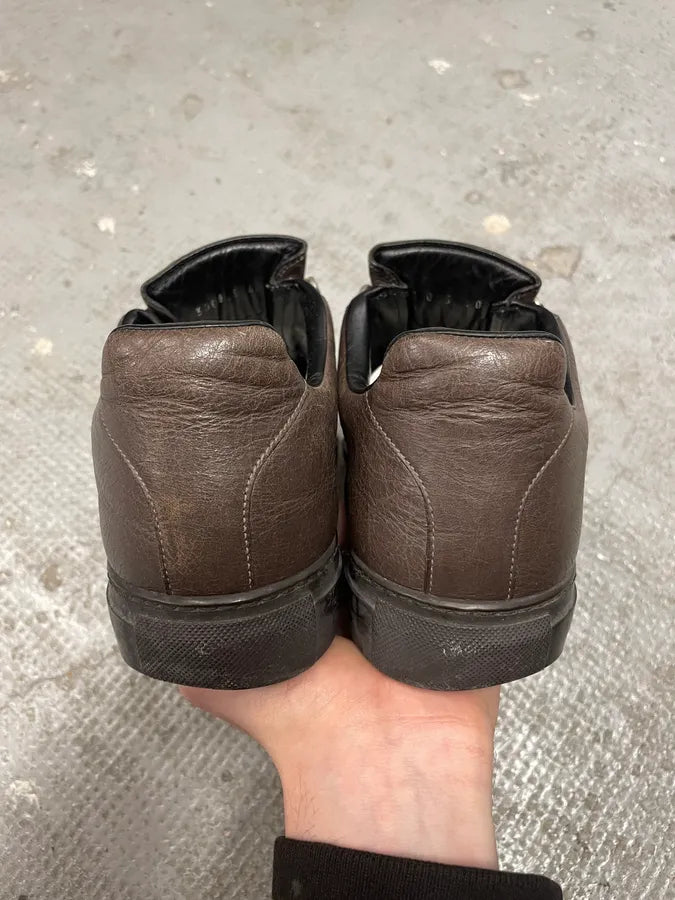 Balenciaga Arena Brown Leather Low Sneakers rWpHtLR 6