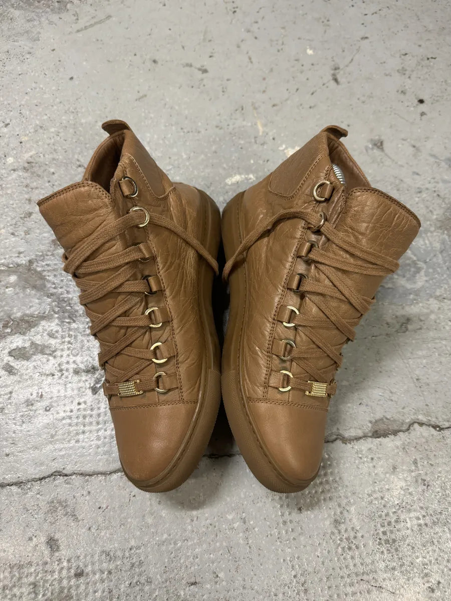 Balenciaga Arena Camel Leather High Sneakers gYqpzxZ 1
