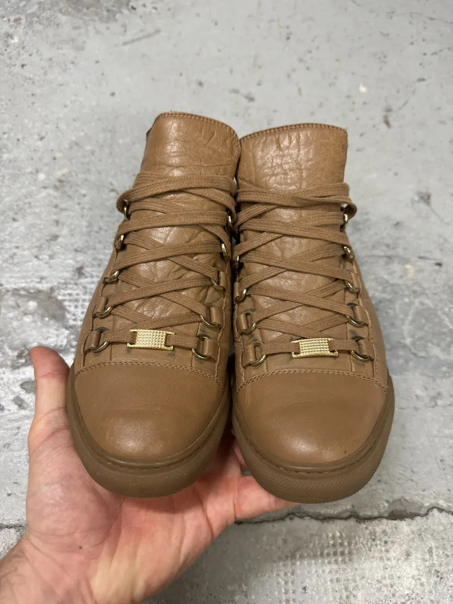 Balenciaga Arena Camel Leather High Sneakers gYqpzxZ 5
