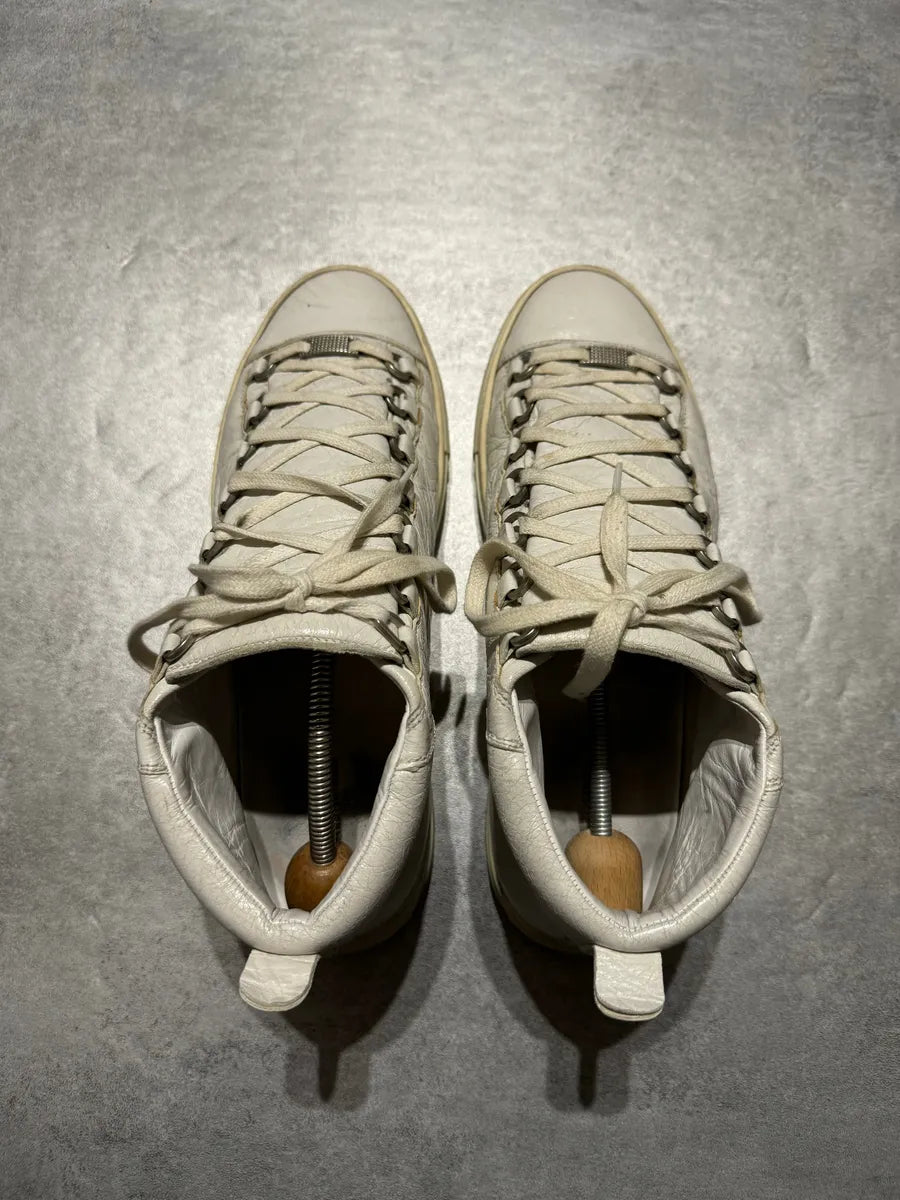 Balenciaga Arena Creamy White High Top Leather Sneakers (43eu/us9,5) 1
