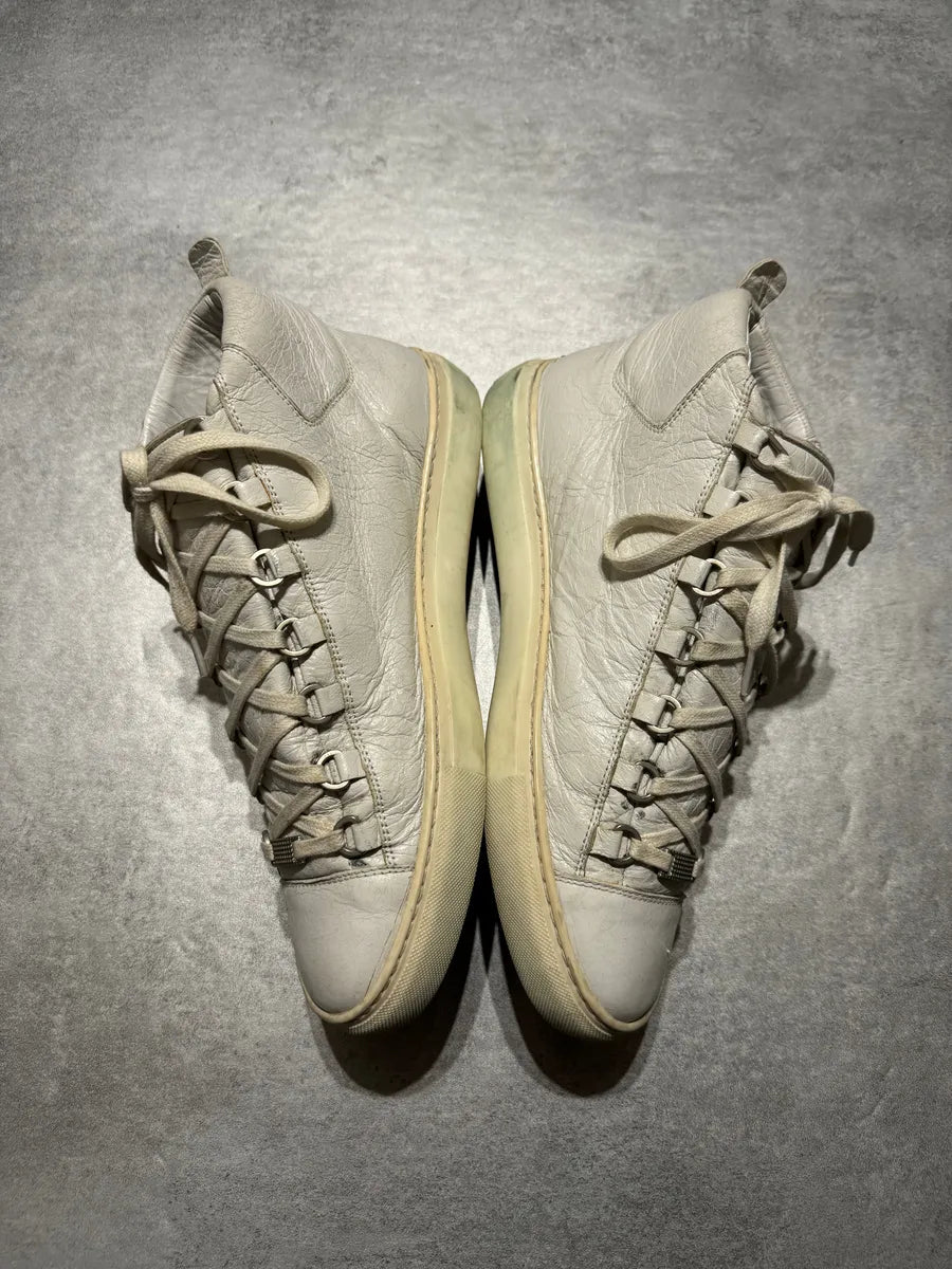 Balenciaga Arena Creamy White High Top Leather Sneakers (43eu/us9,5) 2