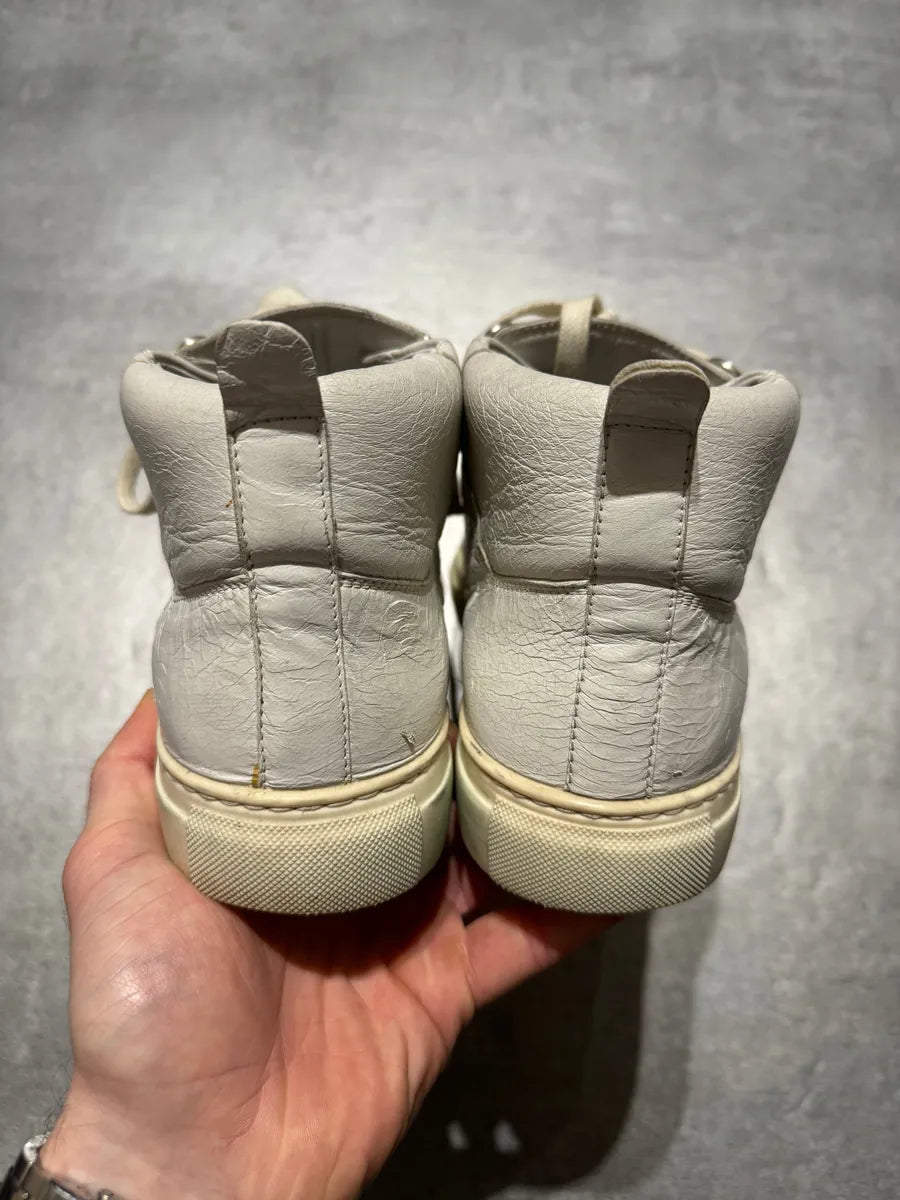 Balenciaga Arena Creamy White High Top Leather Sneakers (43eu/us9,5) 5