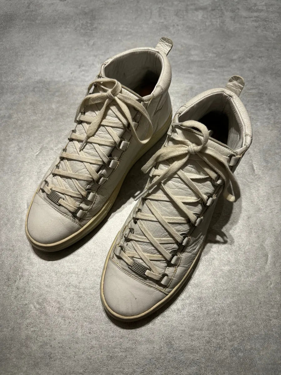 Balenciaga Arena Creamy White High Top Leather Sneakers (43eu/us9,5) 6