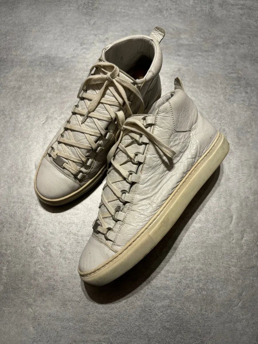 Balenciaga Arena Creamy White High Top Leather Sneakers (43eu/us9,5) 7