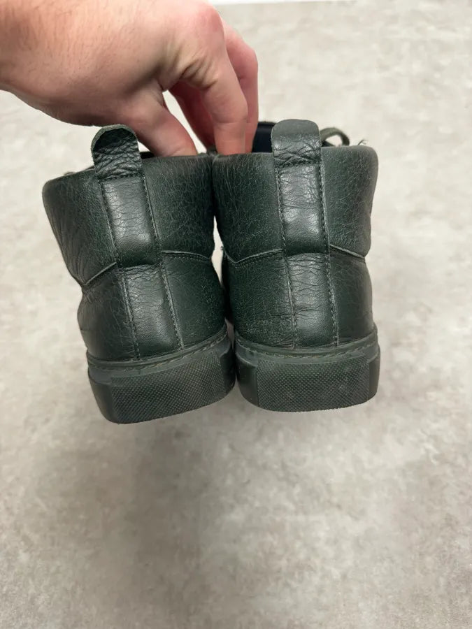 Balenciaga Arena Dark Green High Leather Sneakers keMOGYV 3