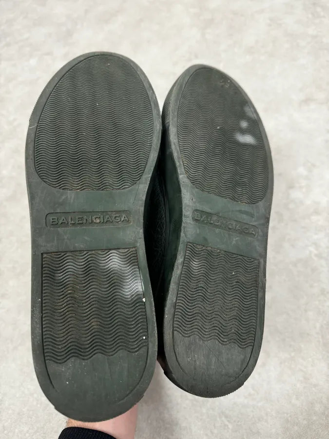 Balenciaga Arena Dark Green High Leather Sneakers keMOGYV 4