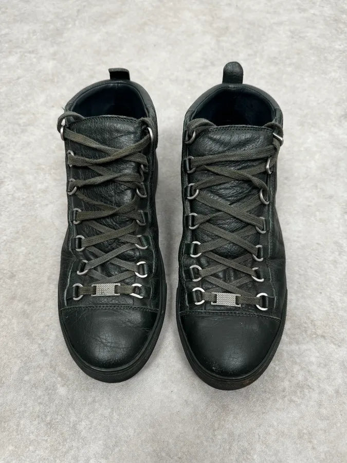 Balenciaga Arena Dark Green High Leather Sneakers keMOGYV 2