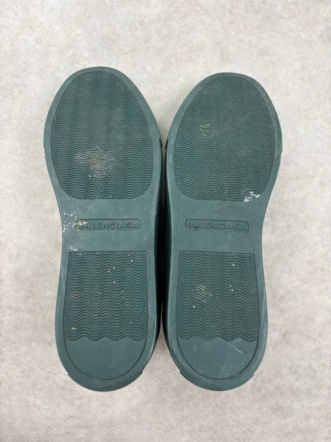 Balenciaga Arena Dark Green Low Leather Sneakers ZoPmKQn 7