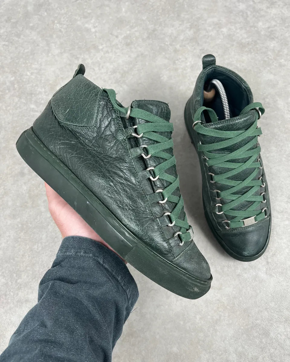 Balenciaga Arena Green High Leather Sneakers DRIAthG 0