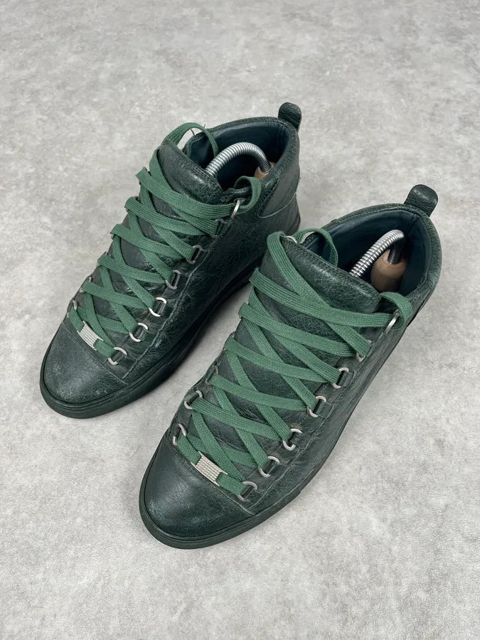 Balenciaga Arena Green High Leather Sneakers DRIAthG 3