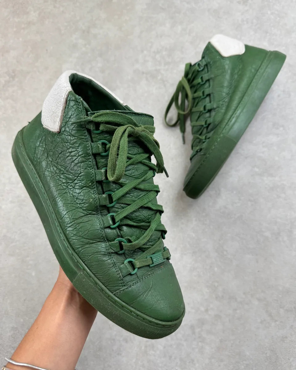 Balenciaga Arena Green Leather High Sneakers MOTCfvB 0
