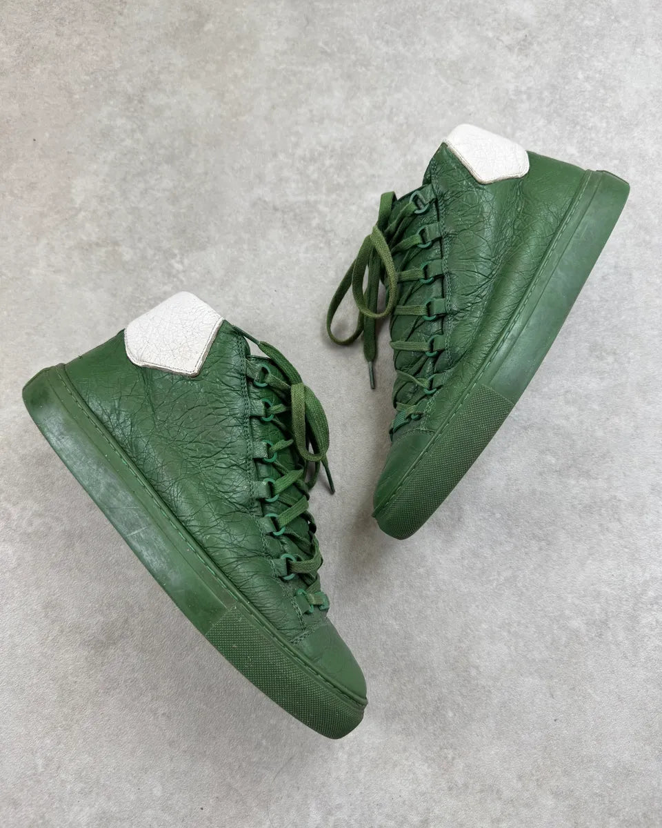 Balenciaga Arena Green Leather High Sneakers MOTCfvB 1