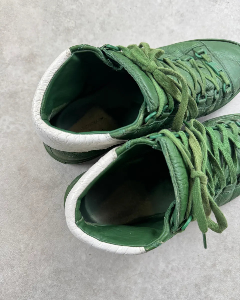 Balenciaga Arena Green Leather High Sneakers MOTCfvB 10