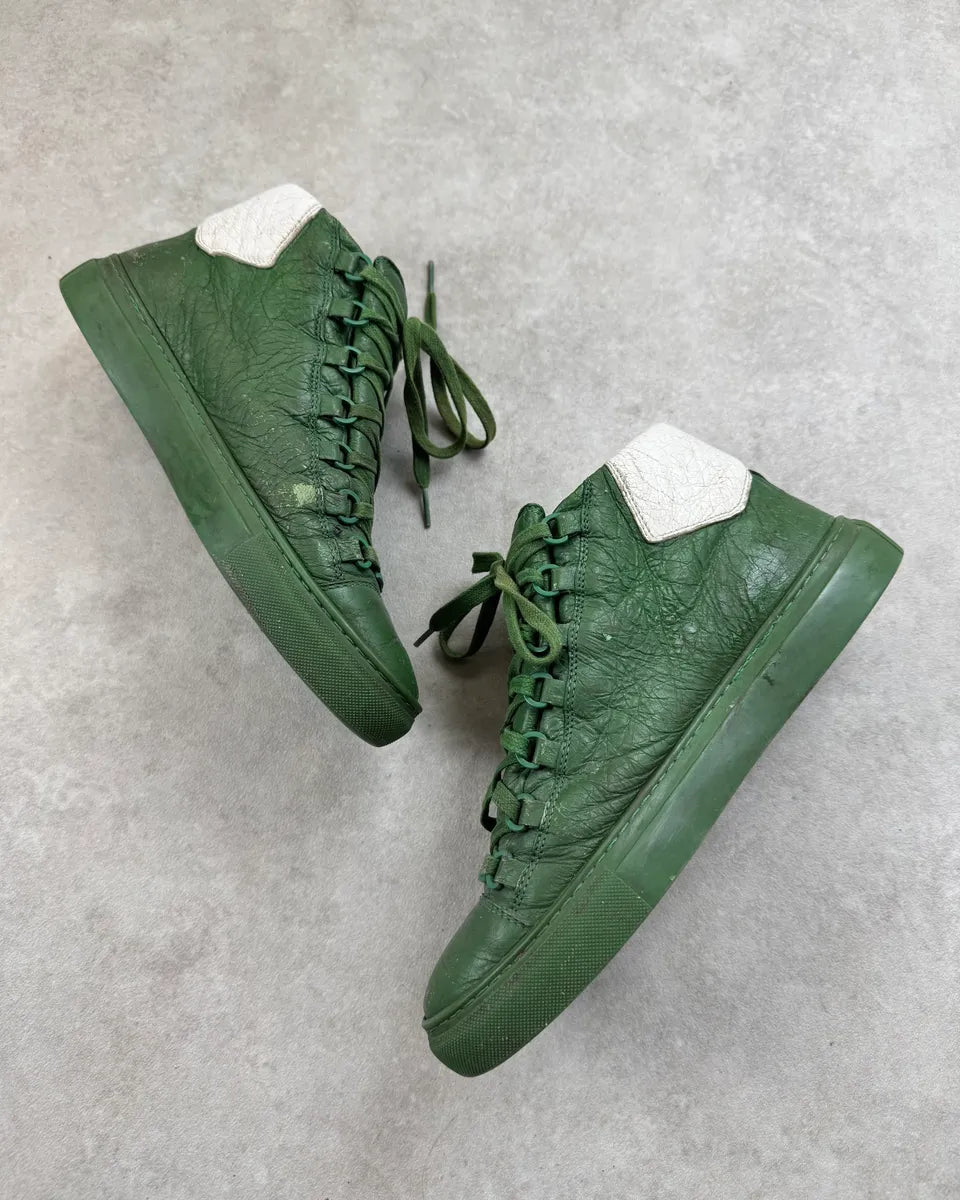 Balenciaga Arena Green Leather High Sneakers MOTCfvB 2
