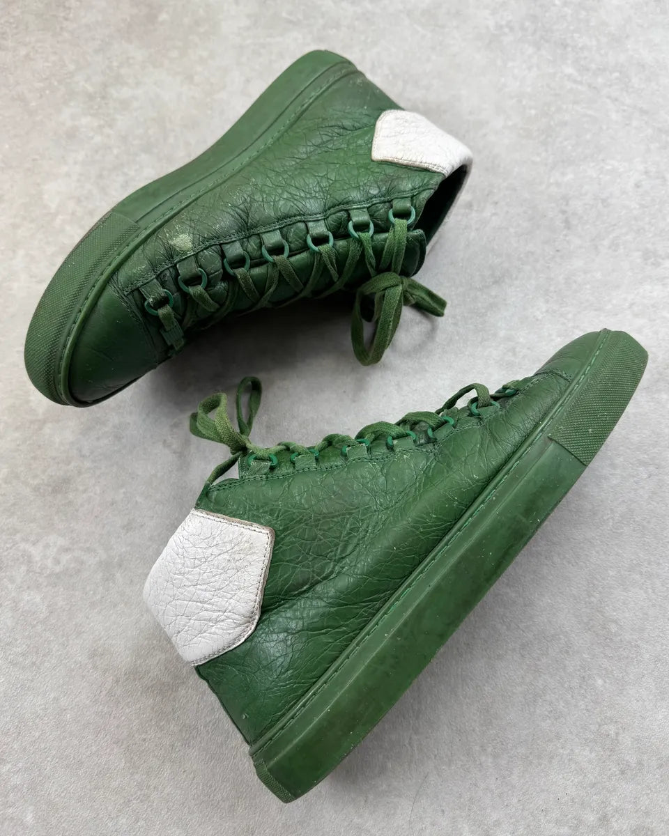 Balenciaga Arena Green Leather High Sneakers MOTCfvB 3