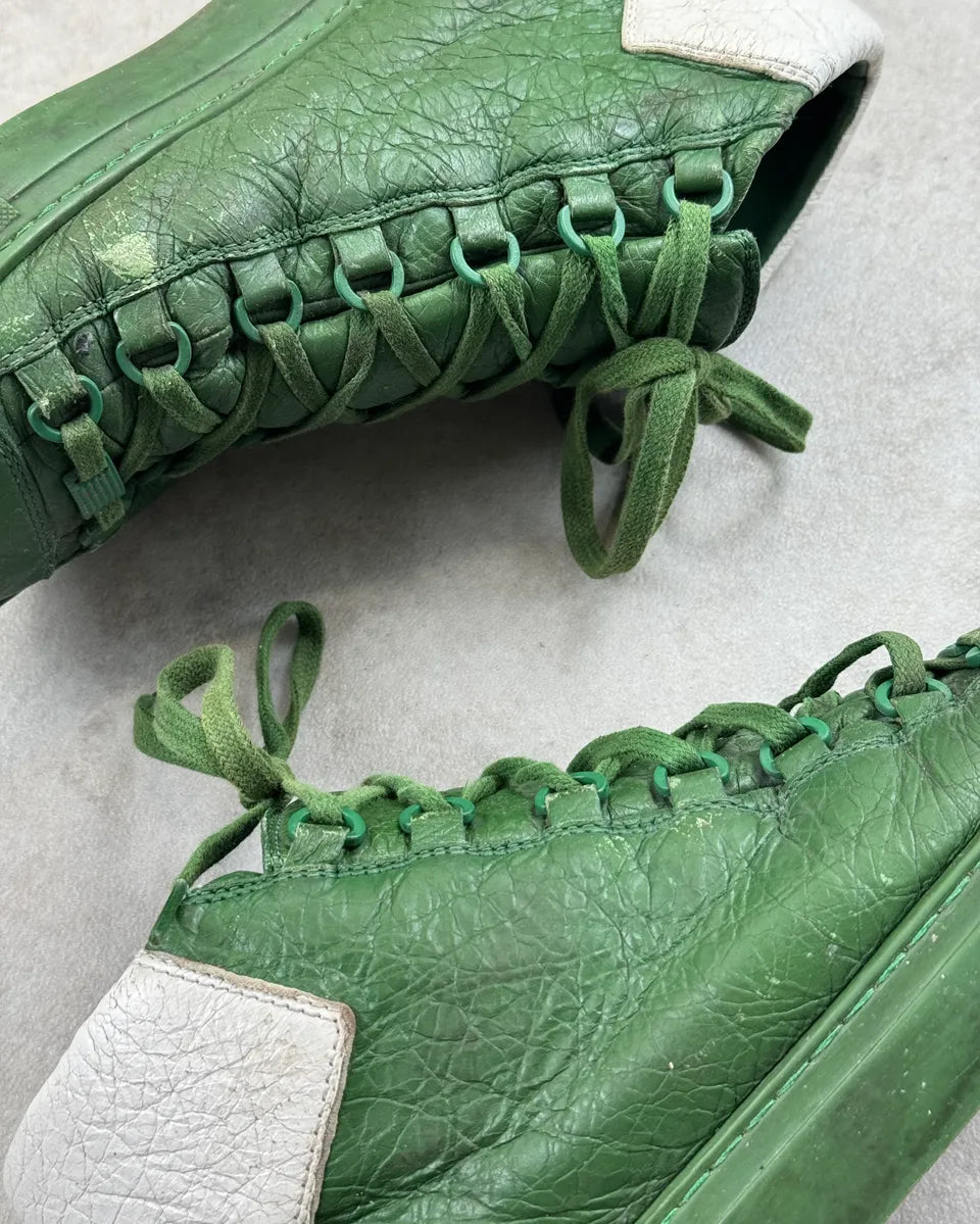 Balenciaga Arena Green Leather High Sneakers MOTCfvB 4