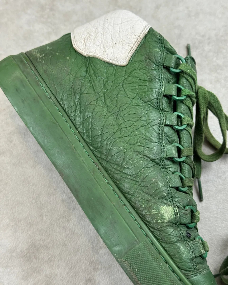 Balenciaga Arena Green Leather High Sneakers MOTCfvB 6