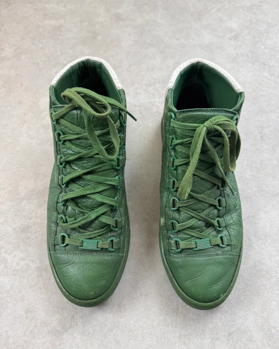 Balenciaga Arena Green Leather High Sneakers MOTCfvB 7
