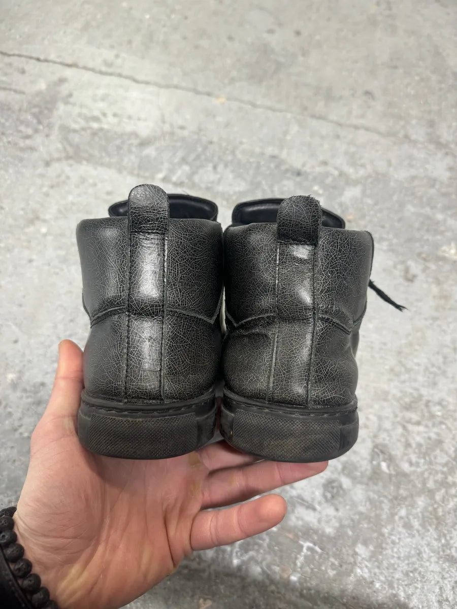 Balenciaga Arena Grey Abstract High Leather Shoes (46.5eu/us12) 7