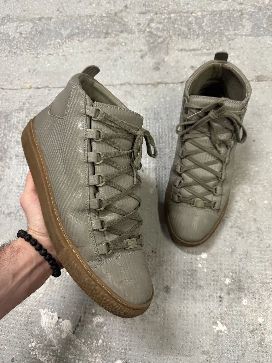 Balenciaga Arena Grey High Leather Gum Sole Shoes (43.5eu/us9.5) fyyTdOm 0