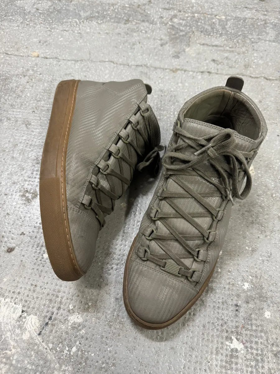 Balenciaga Arena Grey High Leather Gum Sole Shoes (43.5eu/us9.5) fyyTdOm 2