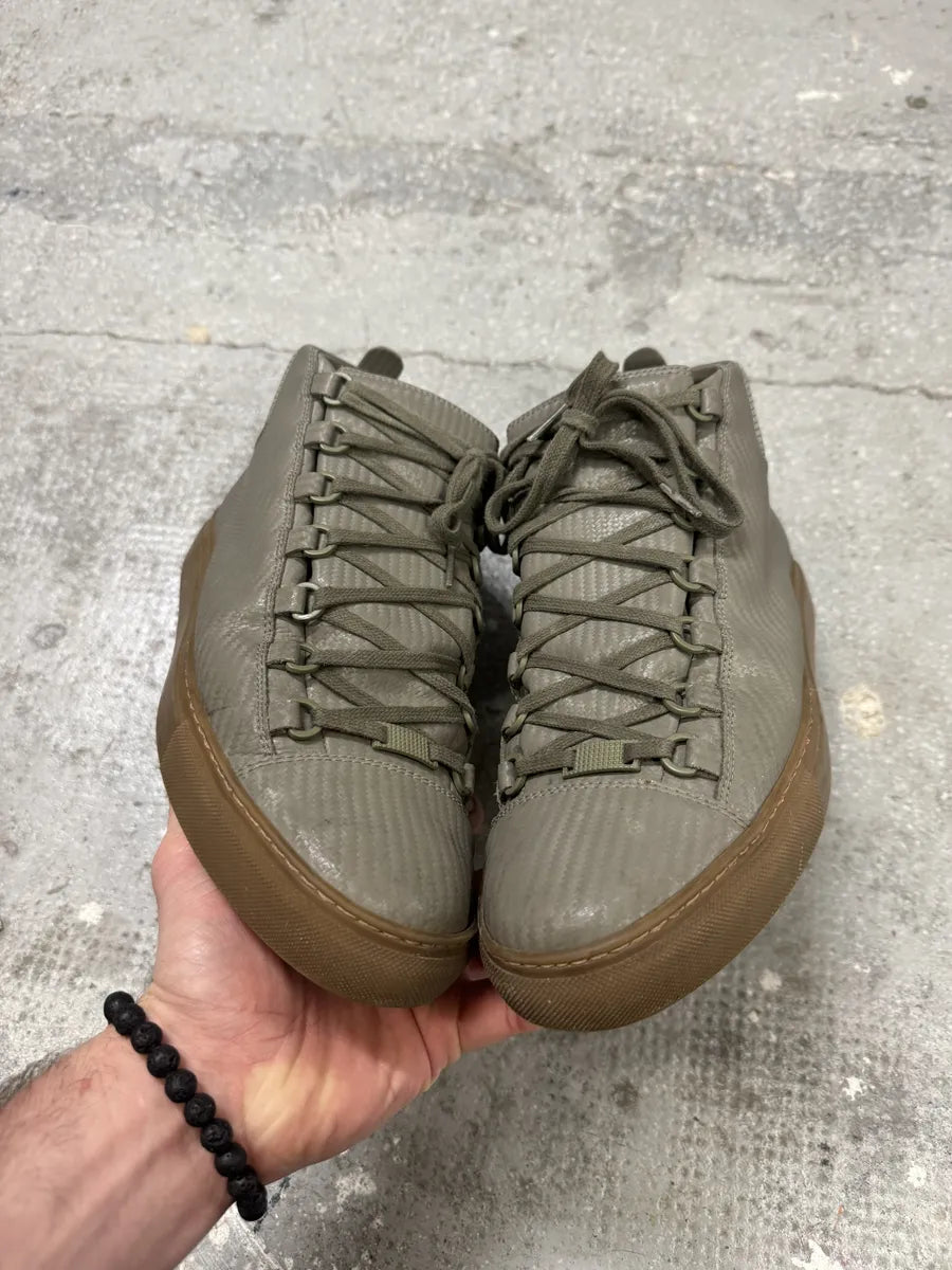 Balenciaga Arena Grey High Leather Gum Sole Shoes (43.5eu/us9.5) fyyTdOm 3