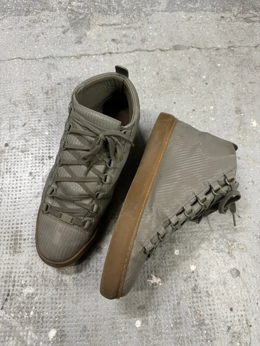 Balenciaga Arena Grey High Leather Gum Sole Shoes (43.5eu/us9.5) fyyTdOm 4