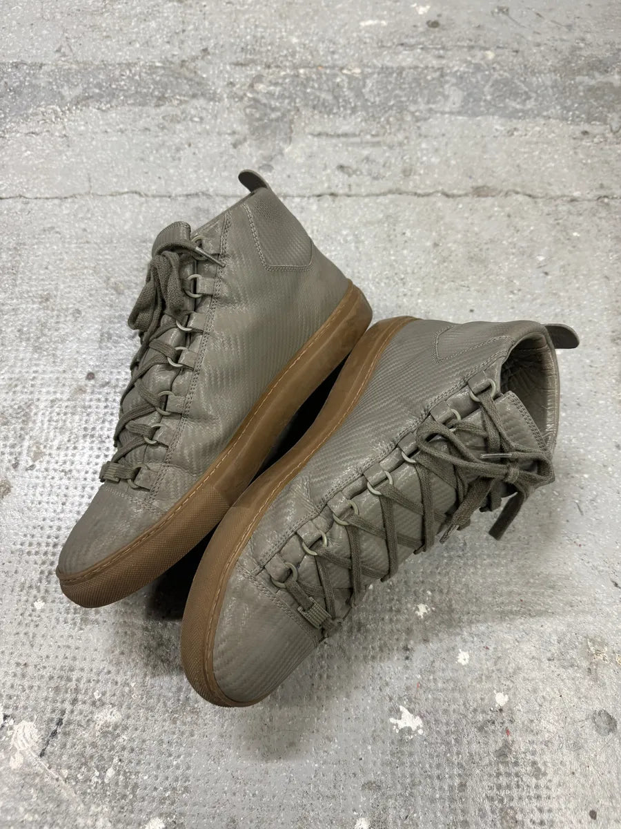 Balenciaga Arena Grey High Leather Gum Sole Shoes (43.5eu/us9.5) fyyTdOm 5