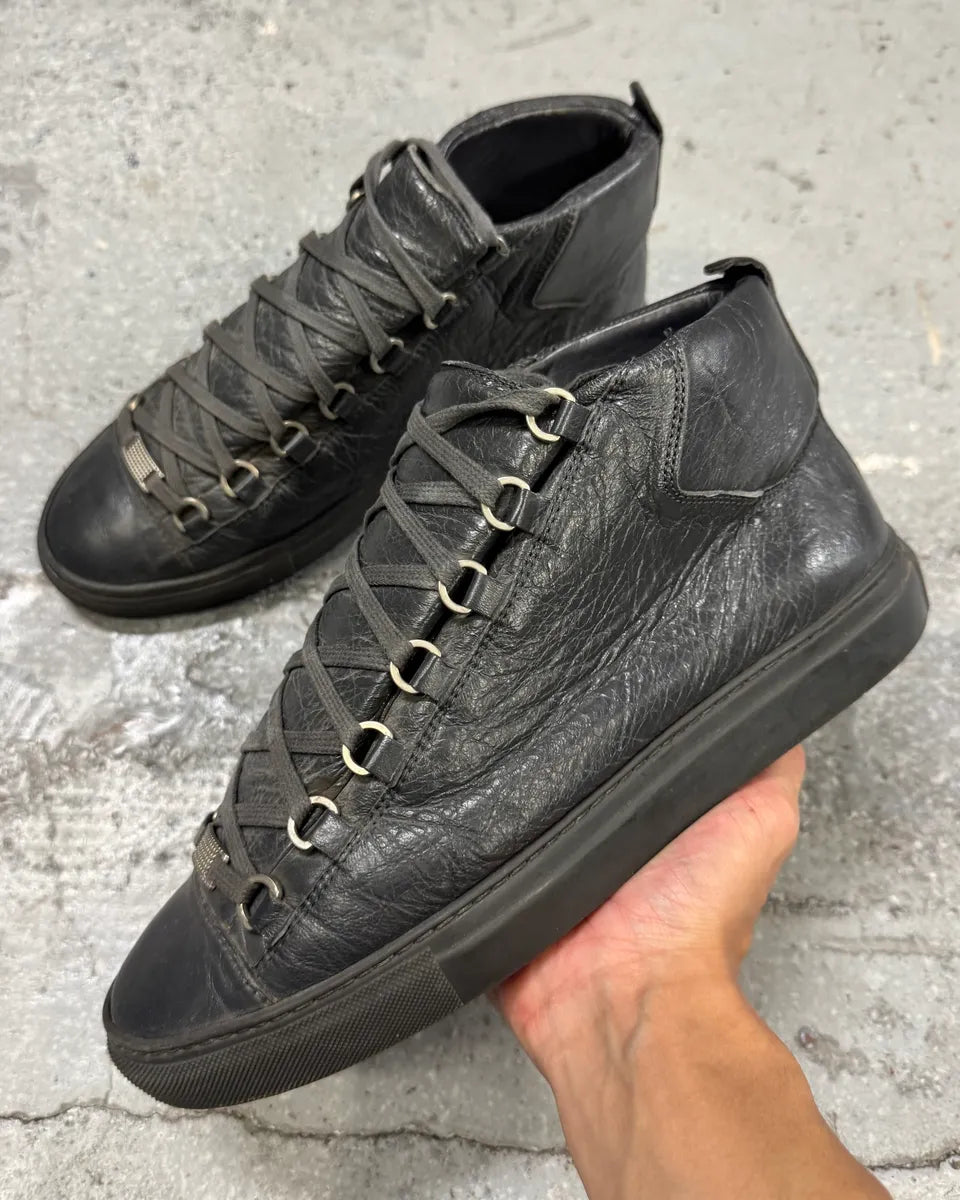 Balenciaga Arena Grey High Leather Sneakers (41eu/us8) LMIjOnr 0