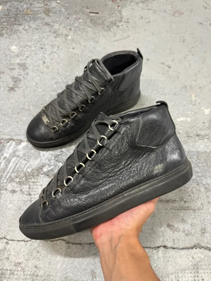 Balenciaga Arena Grey High Leather Sneakers (41eu/us8) LMIjOnr 1