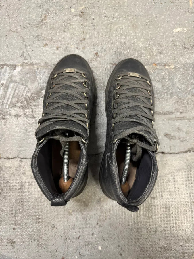 Balenciaga Arena Grey High Leather Sneakers (41eu/us8) LMIjOnr 5