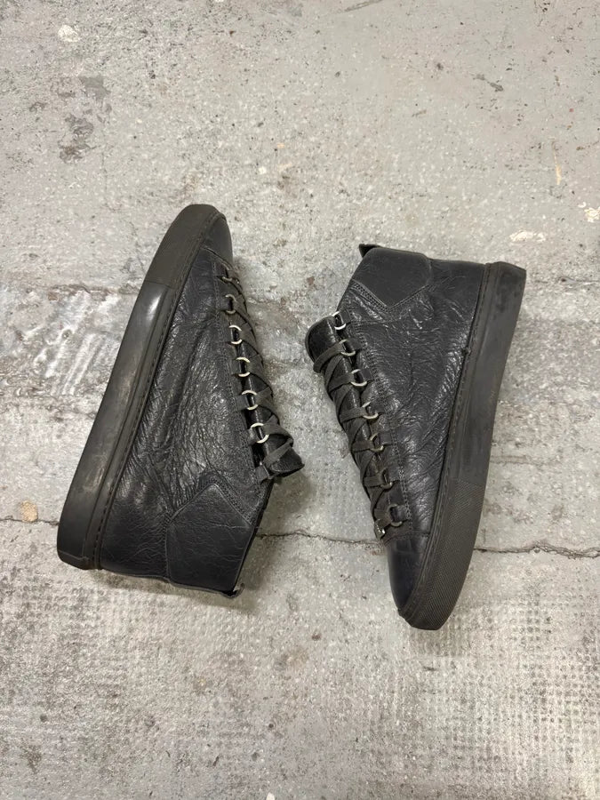 Balenciaga Arena Grey High Leather Sneakers (41eu/us8) LMIjOnr 6