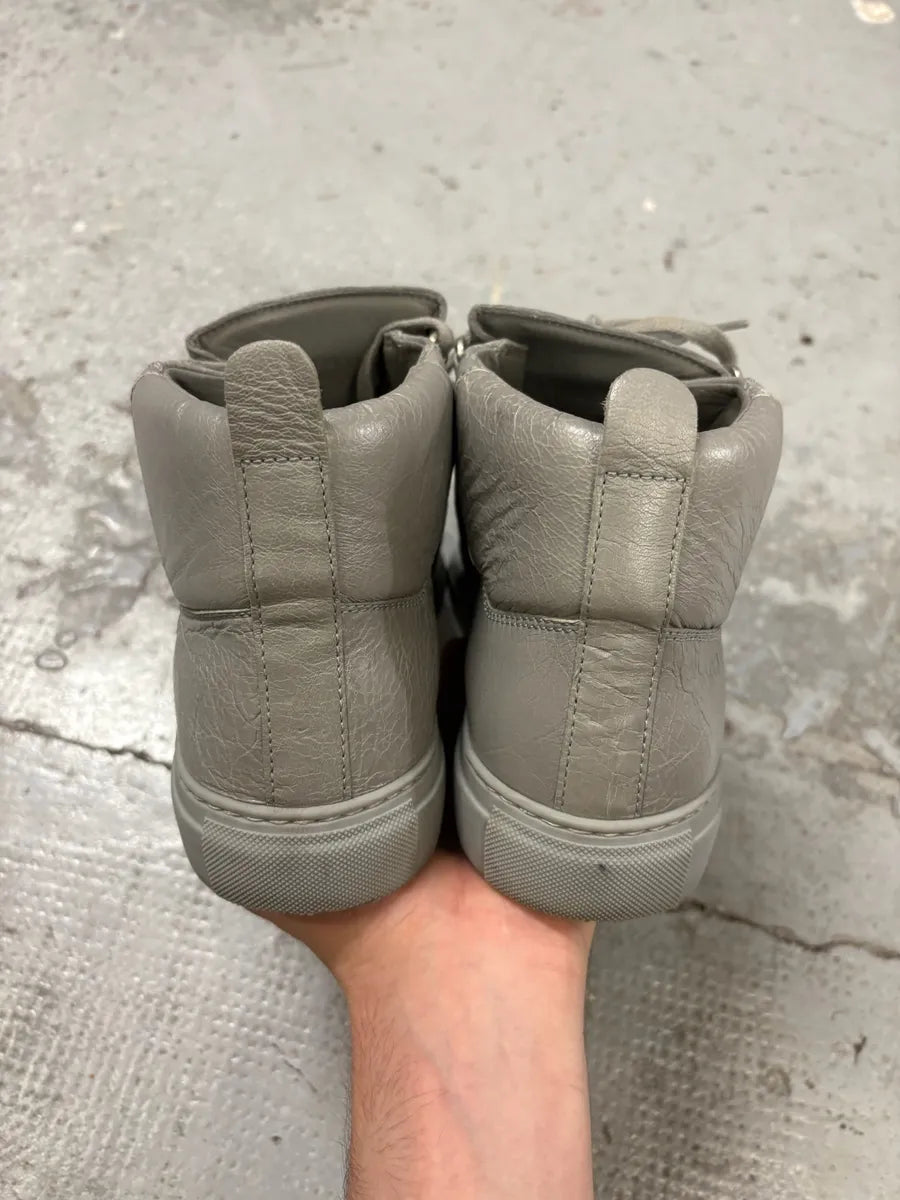Balenciaga Arena Grey High Leather Sneakers TWlCtJz 4