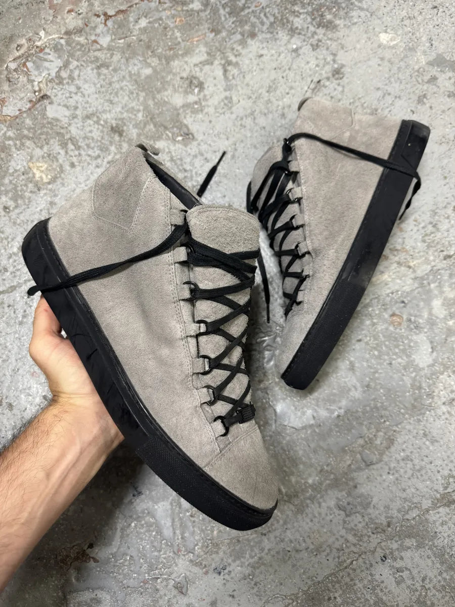 Balenciaga Arena Grey High Suede Leather Sneakers gdyeBzx 0
