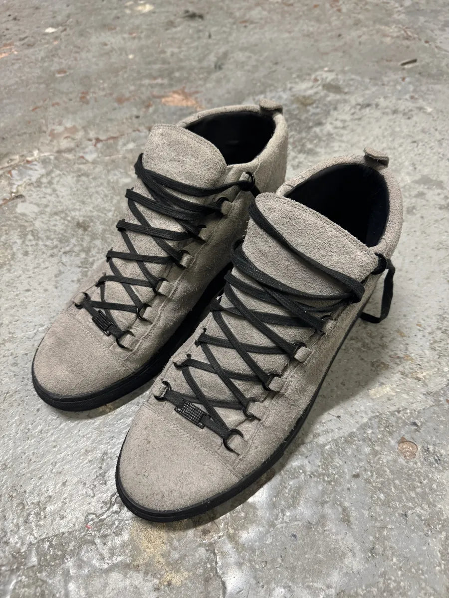 Balenciaga Arena Grey High Suede Leather Sneakers gdyeBzx 1