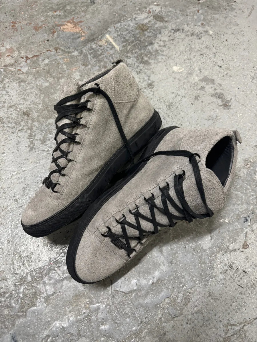Balenciaga Arena Grey High Suede Leather Sneakers gdyeBzx 2
