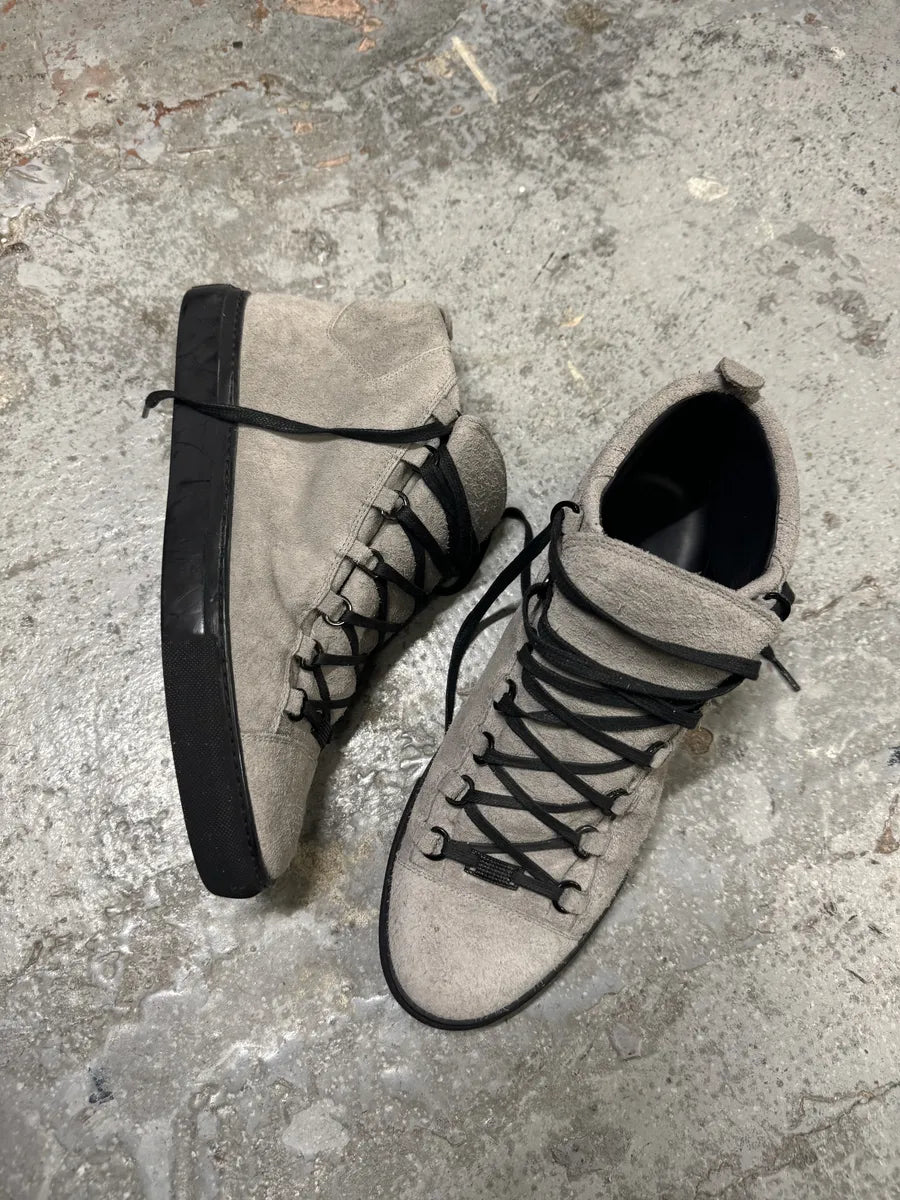 Balenciaga Arena Grey High Suede Leather Sneakers gdyeBzx 6
